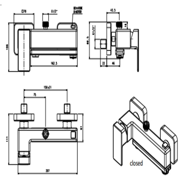 Στήλη ντους Profili Plus 46026-100